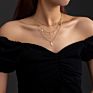 Multi-Layer Necklace Jewelry Simple Star Tassel Moon Crescent Stacking Necklace Female