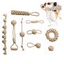 Multi Set Eco Gray Natural Hemp Rope Pet Dog Toy Interactive Durable Cotton Rope Hemp Dog Toy Set