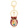 Muyang Products Popular Cute Owl Keychain Pendant Rhinestone Alloy Car Keychain Opal Jewelry Key Ring for Women's Handbags