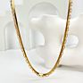 N0547 18K Gold Plated Titanium Steel Herringbone Chain Paperclip Chain Choker Mixed Chain Double Layered Necklace Unisex Jewelry