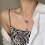 N0561 Design Ball Pendant Layered Necklace Women Dainty Stainless Steel Beaded Herringbone Chain Necklaces Jewelry