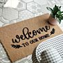 Natural Brown Printed Out Door Mat Polyester Material Coir Doormat with Pvc Backing