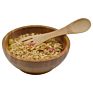 Natural Living round Bamboo Wood Lacquer Salad Serving Bowl