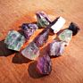 Rainbow  Fluorite Chunks Loose Stone Natural Mineral Stone Beads