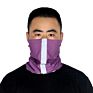 Neck Wear with Reflective Stripe Seamless Polyester Purple Bandana