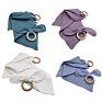 Newborn Gift Set Baby Muslin Cotton Blanket Teething Blanket Baby Bib Bunny Ear Wooden Teether