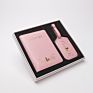 Newest Design Make Your Own Logo Pu Leather Pink Passport Holder and Pink Luggage Tag Gift Set