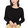 Newest Warm Ribbed Knit Pure Cashmere Soft Women Sweaters