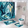 Nice fashion bathroom printed 4 pieces bathroom curtain set