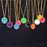 Gold Neon Smile Smiley Pendant Necklace