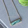Nm14742 Gold Labradorite Minimalist Necklace Gold Plate Labradorite Bar Necklace Boho Jewelry Natural Stone Pendant Necklace