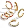 No Pierced Crystal 6Pcs/Set Ear Cuff Set Earring Colorful Cubic Zirconia Clip on Earring for Women