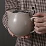 Nordic Simple Style Matte Glaze Design Include Tea Strainer Porcelain Tea Pot with Stainless Steel Cover