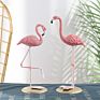 Nordic Style Home Living Room Desktop Garden Statue Metal Art Resin Ornaments Crafts Pink Yard Flamingo Decoration