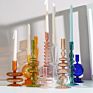 Nordic Style Romantic Colored Candle Holder Glass for Wedding Decorations Candlestick