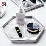 Nordic Style round Hexagon Luxury Marble Pattern Ceramic Makeup Tray Dish Jewelry Organizer