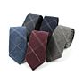 Novelty Formal Dark Color Stripe Check Cotton Business Neck Ties for Gentlemen