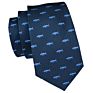 Novelty Pattern Blue Mens Neckties Animal Printed Silk Tie Hanky Cufflinks for Men