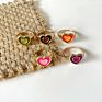 Nuoro Y2K Double Layer Colorful Enamel Heart Finger Ring for Women Charms Party Jewelry Gifts Chunky Rings