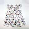 O-Neck Baby Girls Dress Flutter Sleeves Beautiful Boutique Kids Clothes