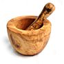 Olive Wood 5" Rustic Edge Mortar and Pestle Handmade Crush Spices Garlic Smasher