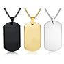 Olivia Silver Stainless Steel Nameplate Long Letter Necklaces Dog Tags Military Army Pendant Necklace Gift