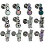 Opal Labret Stud Cz Gem Earring Ear Tragus Cartilage G23 Titanium & Surgical Steel Flat Bar Threaded Body Piercing Jewelry