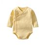 Organic Cotton Long-Sleeve Infant Triangle Rompers Side Snap Onesie Kimono Bodysuit