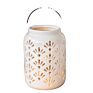 Outdoor Garden Decorative Handheld Hanging Ceramic Lantern with Solar Led Light