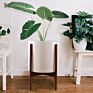 Outdoor Porcelain Planter Mid Century Large Luxury Marble Ceramic Flower Pots with Iron Stand and Drainage Hole
