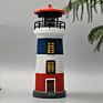 Outdoor Solar Powered Resin Craft Lighthouse Lights Outdoor Solar Night Light Rolling Light Led Garden Ornament Home Decoration