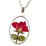 Oval Resin Cottagecore Jewelry Real Rose Dried Flower Stainless Steel Necklace Mother's Day Jewelry