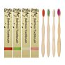 Packaging Wave Handle Multiple Colors Customized Logo Independent Eco Friendly Bamboo Toothbrush Pack