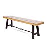 Park Modern Acacia Rustic Metal Accents Outdoor Wood Bench within the U.S Wooden Garden Bench