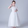 Party Wear White Formal Embroidered Sequin Fluffy Prom Wedding Flower Girls' Dresses First Communion