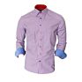 Pattern Contrast Color Collar and Cuff Shirts for Men