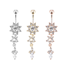 Perfect Dangle Belly Button Gold Belly Piercing Crystal Flower Body Jewelry Navel Piercing Rings for Women