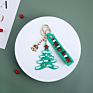 Personalised Metal Christmas Tree Keyring Christmas Tree Keychain Rhinestone Charm Pendant Keyring Party Supplies