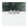 Personality Plant Platinum Plated Genuine Stone Jewelry Silver Crystal Zircon Olive Leaf Rings