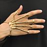 Personality Punk Ghost Hand Skull Bracelet Metal Finger Bracelet Men's Mechanical Ring Bracelet Adjustable Elastic Chain