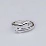 Personality Unique Silver Plated Anniversary Couple Gifts Adjustable Embrace Finger Hug Ring for Women