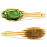 Pet Dog Fur Hair Comb Pets Double Sided Pin & Bristle Bamboo Brushes