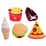 Pet Fast Food Shape Squeaky Hamburg/French Fries/Steak/Cone/Pizza Dog Plush Toy