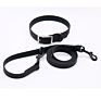 Pet Supplies Dog Products Cool Black Pvc Coated Leather Dog Collar and Leash Set for Small Medium Large Dogs