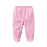Pink Color Baby Legging 100% Cotton Feeted Pants with Customized Wear for 0-12M