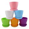 Plastic Plant Pot with Saucer, Decorative Plastic Gardening Flower Pot