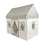 Play Tent with Mat Soft Cotton Canvas in Gray and White Large Kids Playhouse with Windows Indoor and Outdoor Play Tent for Kids