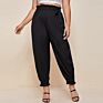 plus Size Elasticated Waist Women Harem Pants Casual High Waist Trousers with Bow for Ladies