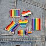 Pride Rainbow Flags Brooch Intersex Enamel Pins Heart Gay Brooches Metal Pin Badge