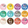 Printed 12 Pcs Animal First Year Monthly Label Sticker for 1-12 Months